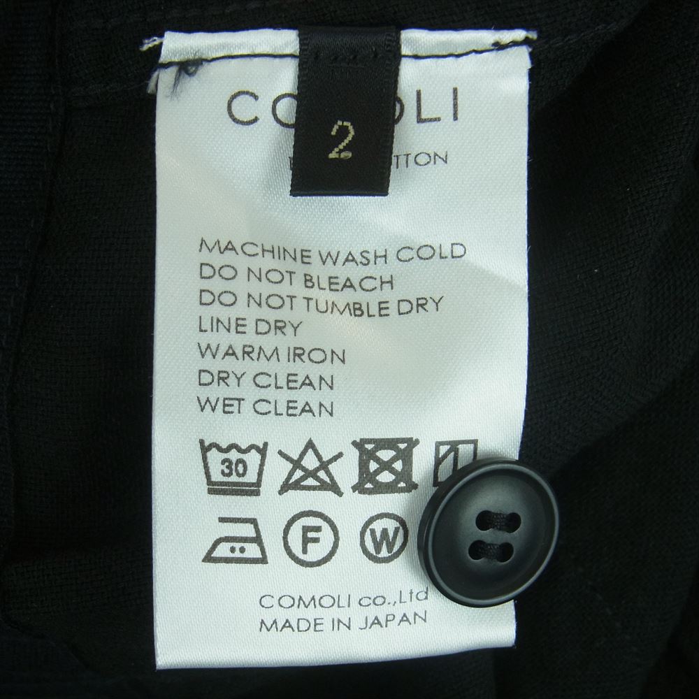 COMOLI コモリ 23SS X01-03027 空紡 オックス イージー カーゴ パンツ ブラック系 2【中古】