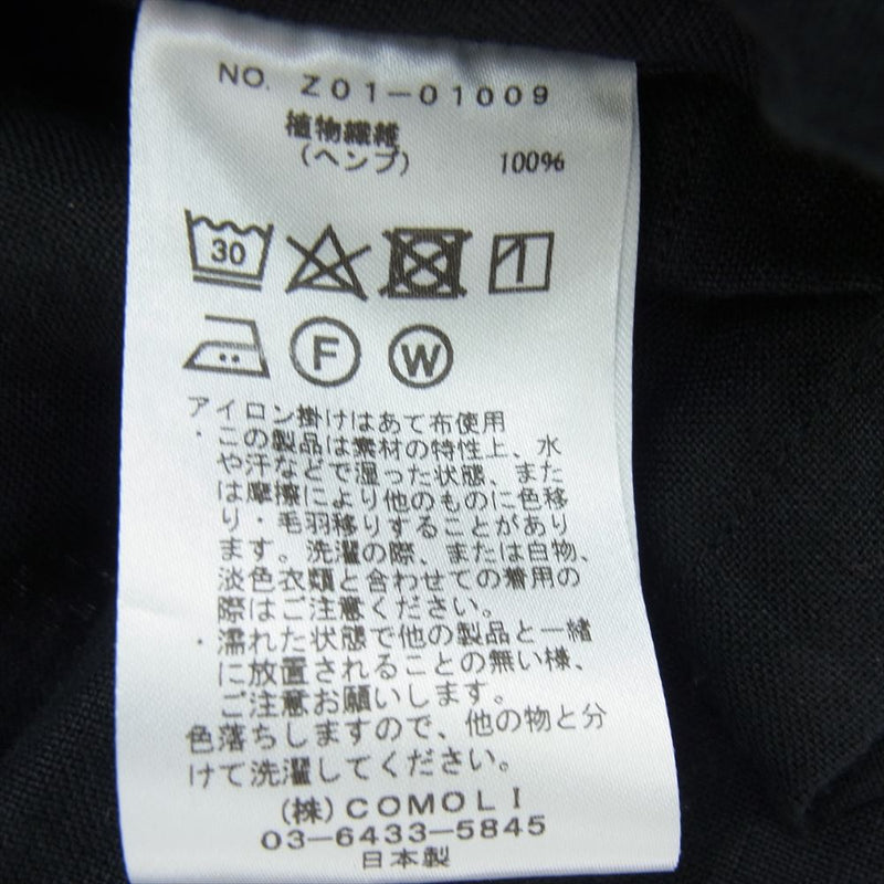COMOLI コモリ 24SS Z01-01009 KHADI コットン カナパ BDUジャケット ブラック系 2【中古】