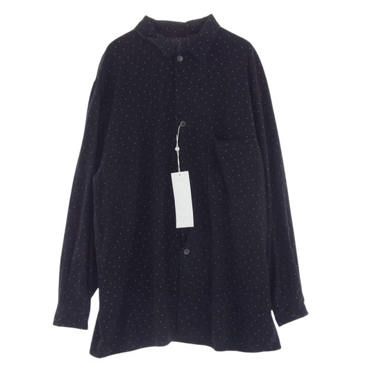 COMOLI コモリ 24SS Z01-01029 シルク ノイル ドット 長袖 シャツ ジャケット ブラック系 2【新古品】【未使用】【中古】