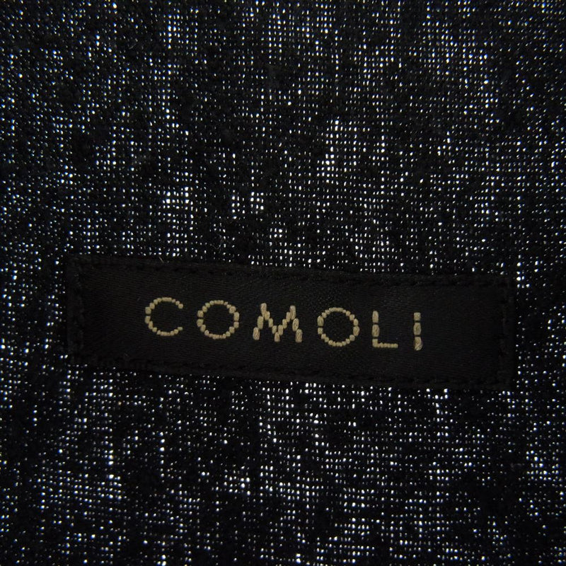 COMOLI コモリ 24SS Z01-01029 シルク ノイル ドット 長袖 シャツ ジャケット ブラック系 2【新古品】【未使用】【中古】