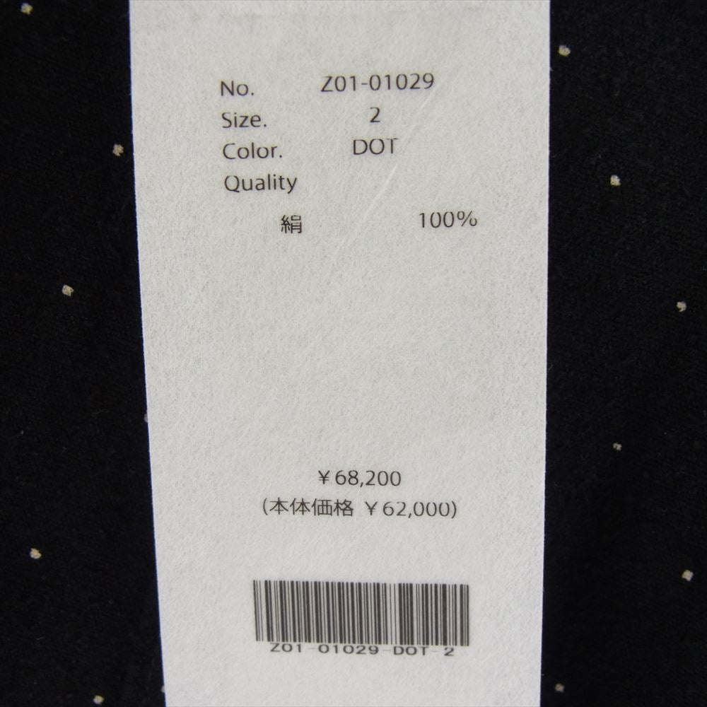 COMOLI コモリ 24SS Z01-01029 シルク ノイル ドット 長袖 シャツ ジャケット ブラック系 2【新古品】【未使用】【中古】