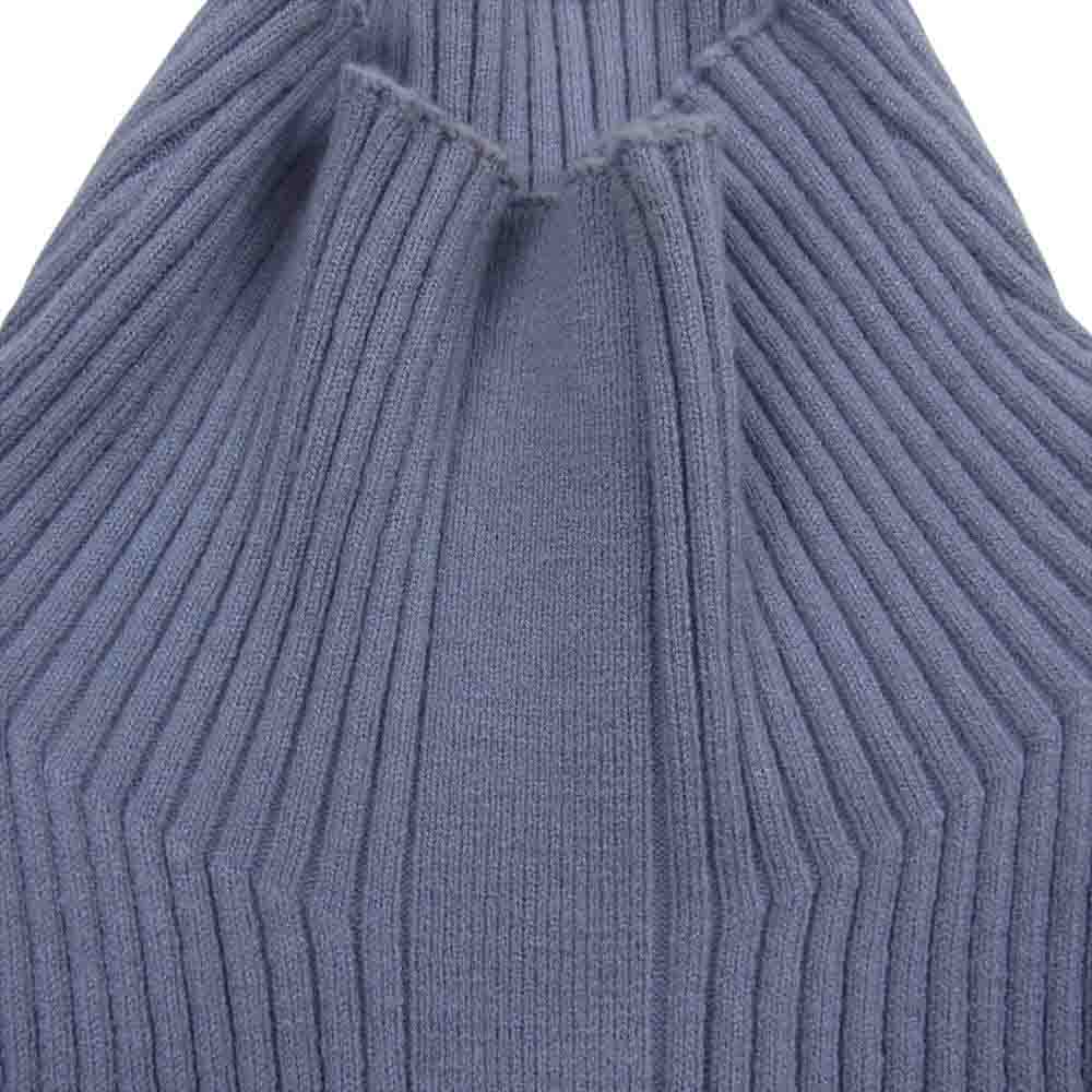 フレイアイディー FWNT235806  pierre cardin ピエールカルダン ロゴ刺繍 リブ ハイネック ニット ブルー系 OS【中古】