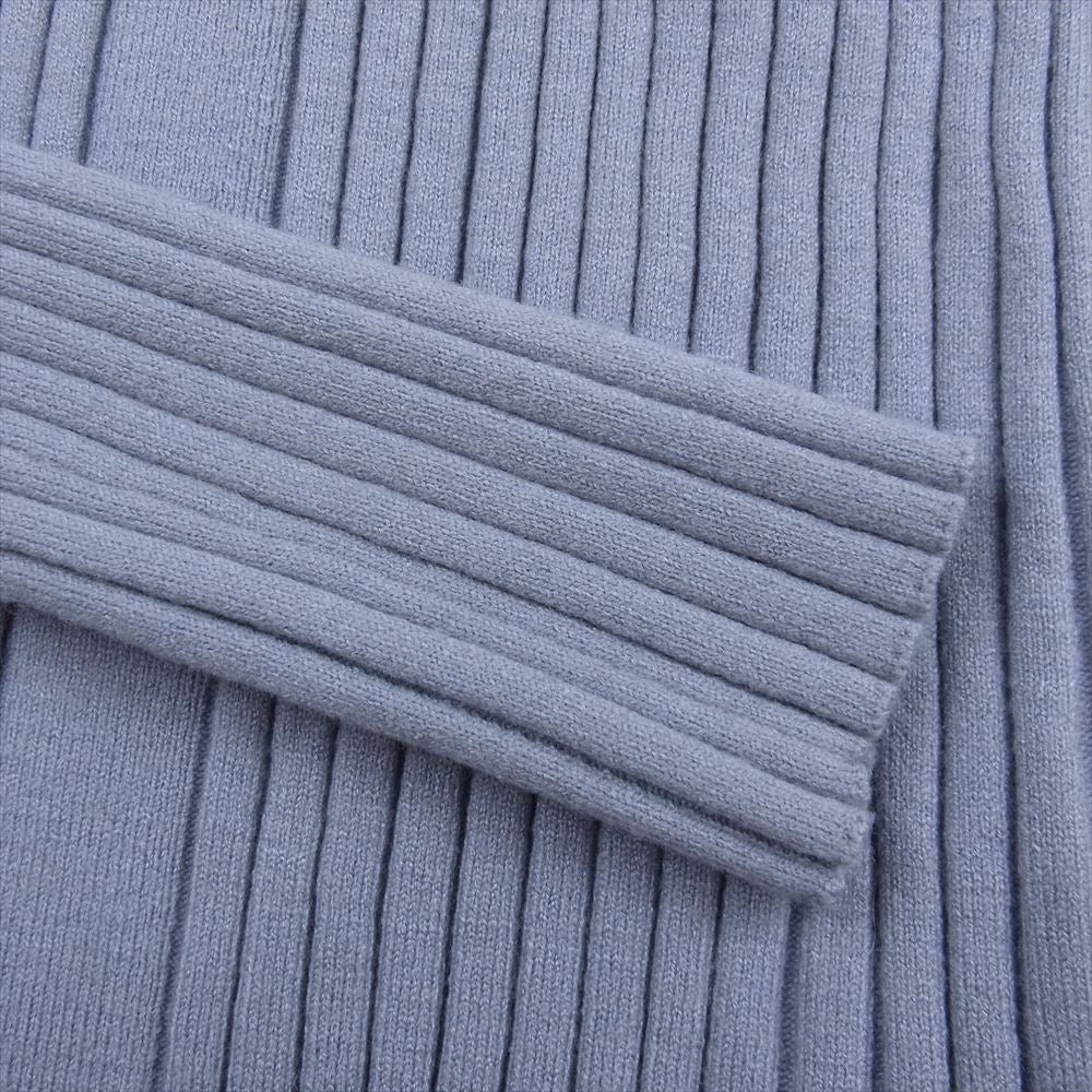 フレイアイディー FWNT235806  pierre cardin ピエールカルダン ロゴ刺繍 リブ ハイネック ニット ブルー系 OS【中古】