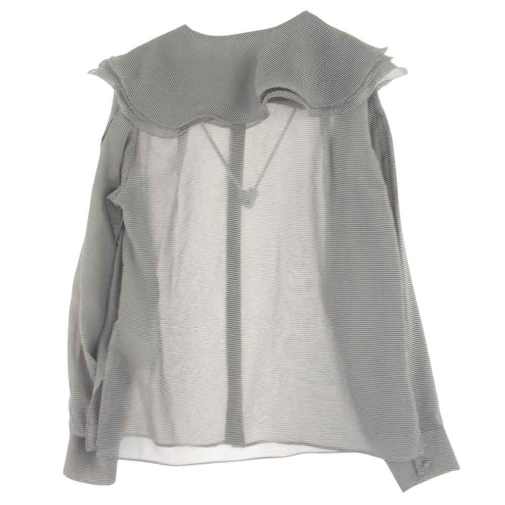 セルフォード HANAE MORI ハナエモリ ペタルカラー チェック ブラウス ブラック系 38【中古】