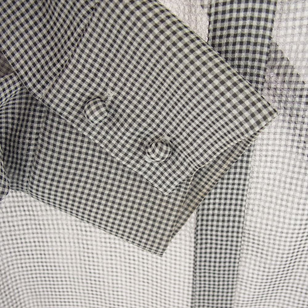 セルフォード HANAE MORI ハナエモリ ペタルカラー チェック ブラウス ブラック系 38【中古】