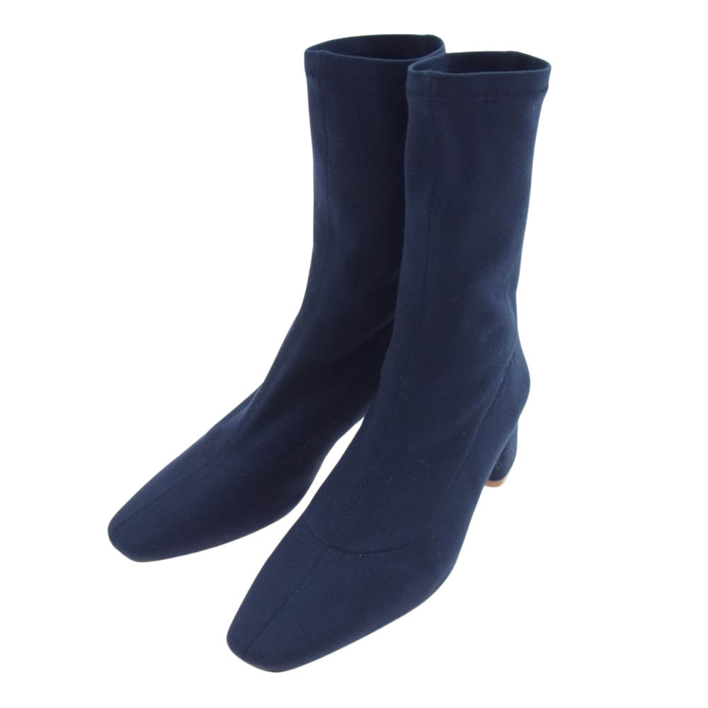 ツルバイマリコオイカワ ヒール アンクル ブーツ ネイビー系 37【中古】