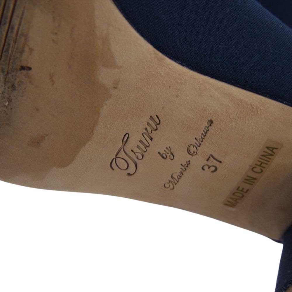 ツルバイマリコオイカワ ミュール パール 37 ブラック 踵交換用 未使用