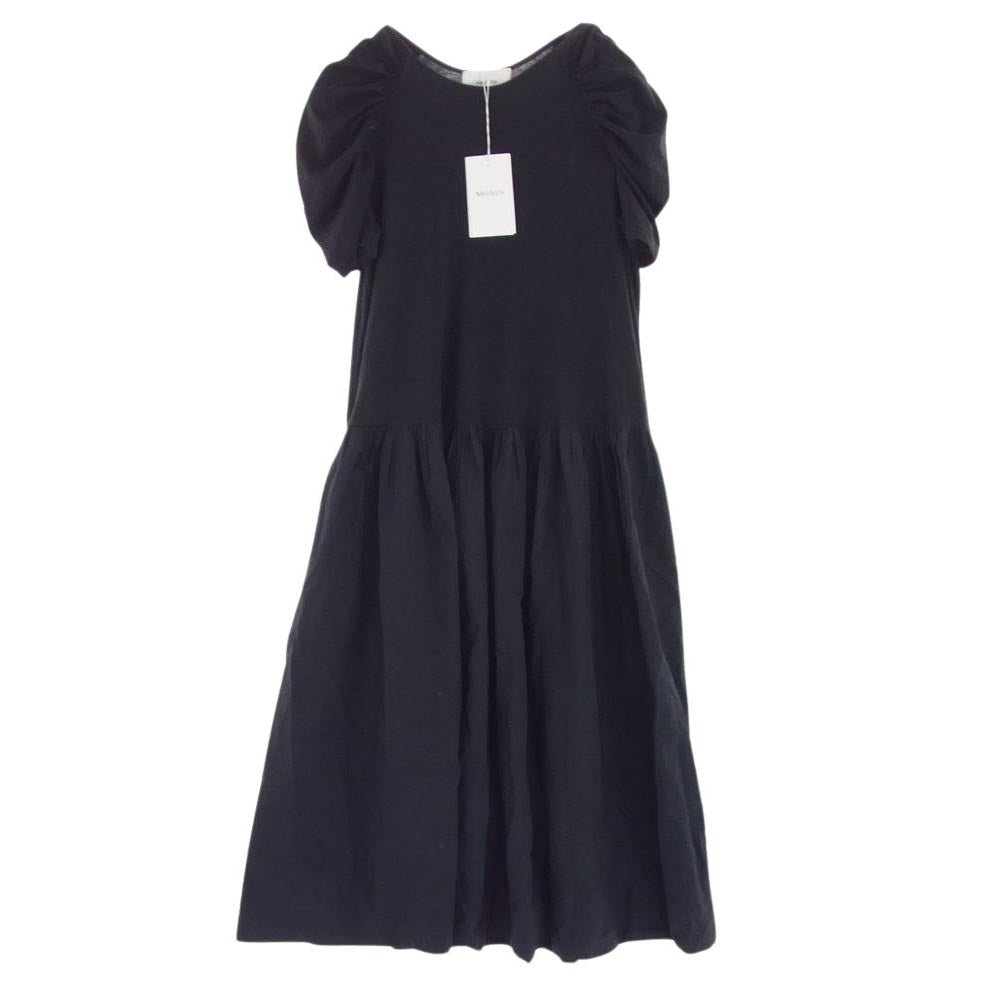 マーレット ARCANE アーケイン シャーリング スリーブ 半袖 ワンピース ドレス ブラック系 XS【極上美品】【中古】