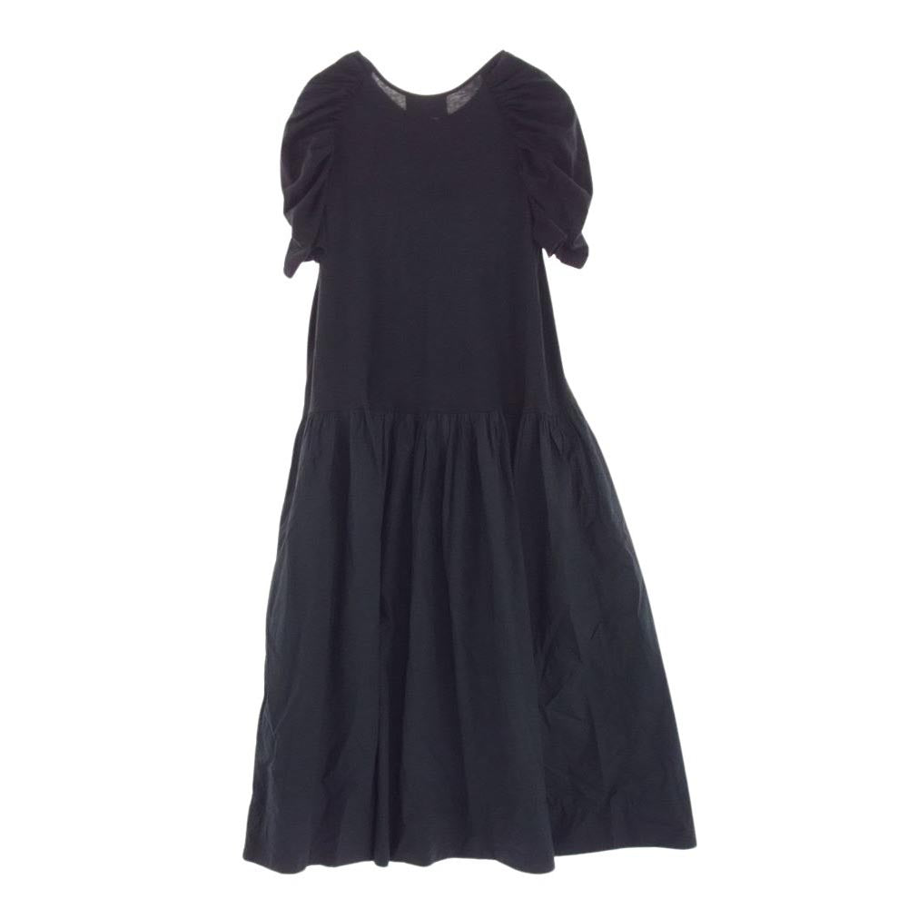 マーレット ARCANE アーケイン シャーリング スリーブ 半袖 ワンピース ドレス ブラック系 XS【極上美品】【中古】