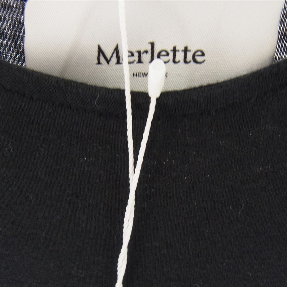 マーレット ARCANE アーケイン シャーリング スリーブ 半袖 ワンピース ドレス ブラック系 XS【極上美品】【中古】