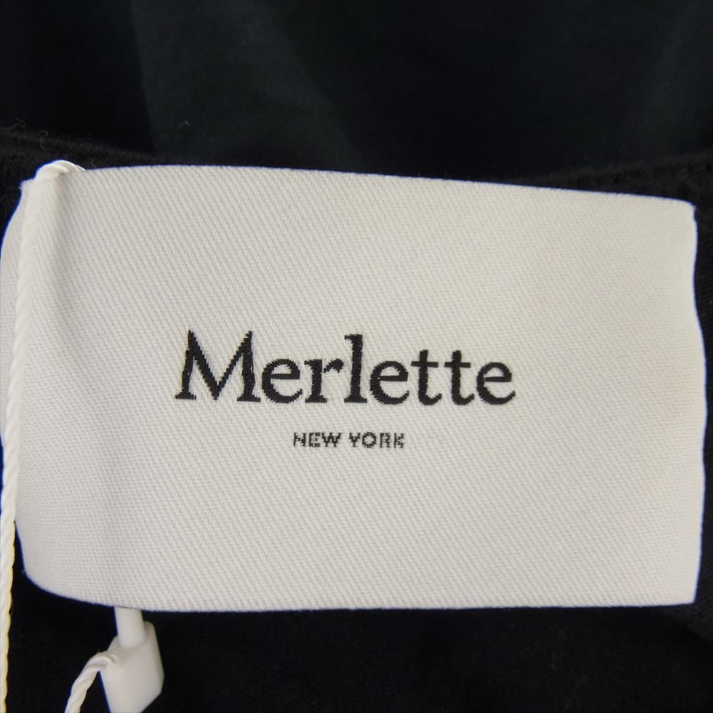 マーレット ARCANE アーケイン シャーリング スリーブ 半袖 ワンピース ドレス ブラック系 XS【極上美品】【中古】