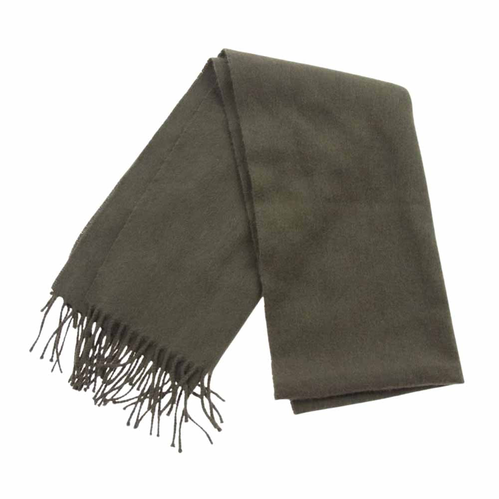 HERMES エルメス イギリス製 カシミヤ100%  マフラー ストール モスグリーン系【中古】