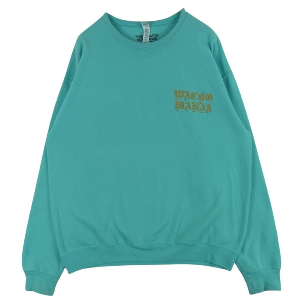WACKO MARIA ワコマリア 21AW JERZEES マリア バックプリント クルーネック 長袖 スウェット ライトブルー系 L【中古】