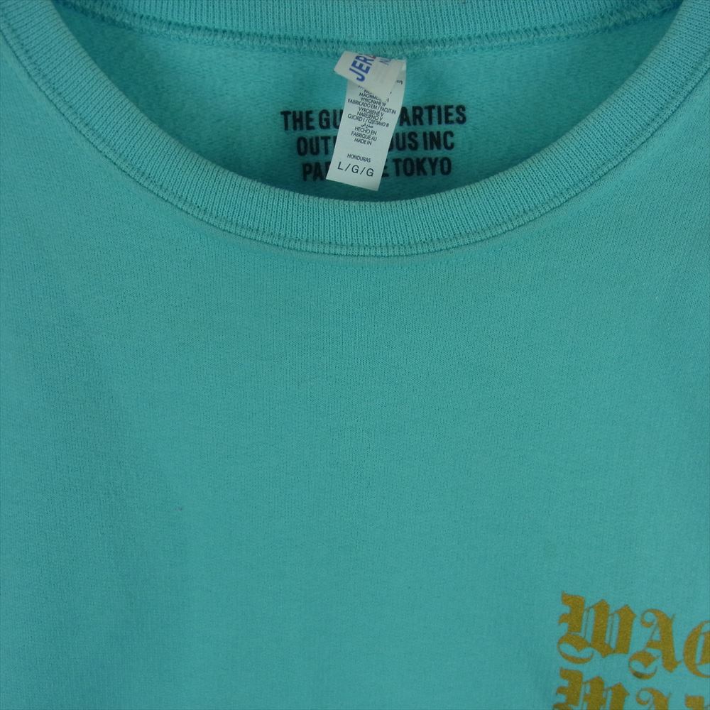 WACKO MARIA ワコマリア 21AW JERZEES マリア バックプリント クルーネック 長袖 スウェット ライトブルー系 L【中古】