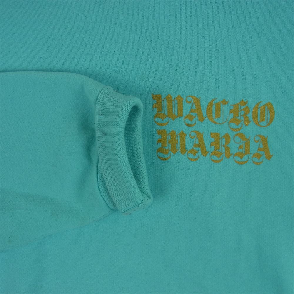 WACKO MARIA ワコマリア 21AW JERZEES マリア バックプリント クルーネック 長袖 スウェット ライトブルー系 L【中古】