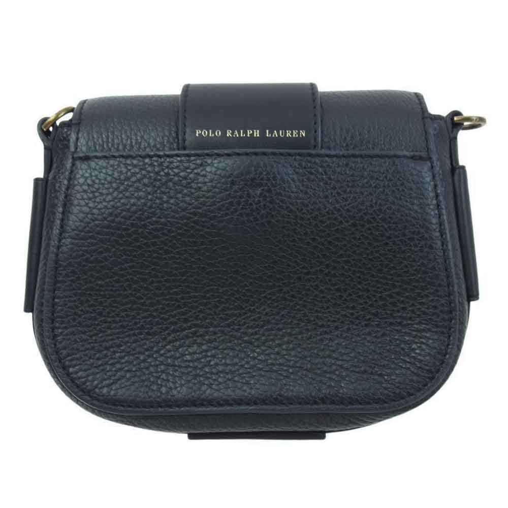 POLO RALPH LAUREN ポロ・ラルフローレン バックル レザー ショルダー バッグ ブラック系【中古】