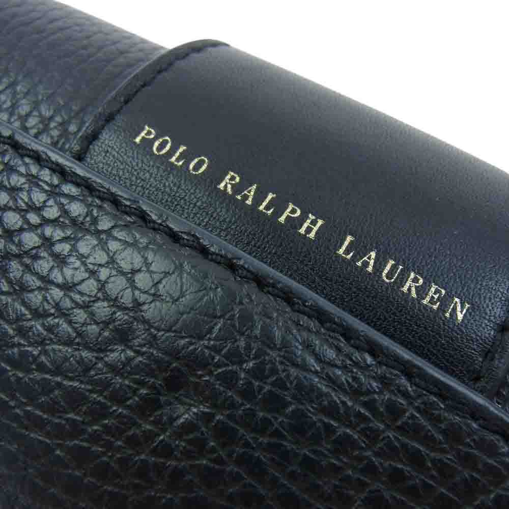 POLO RALPH LAUREN ポロ・ラルフローレン バックル レザー ショルダー バッグ ブラック系【中古】
