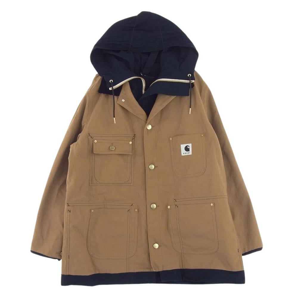 Sacai サカイ 24SS 24-03390M × Carhartt カーハート WIP ダブリューアイピー Reversible Coat リバーシブル ダック コート ベージュ ベージュ系 ネイビー系 2【極上美品】【中古】