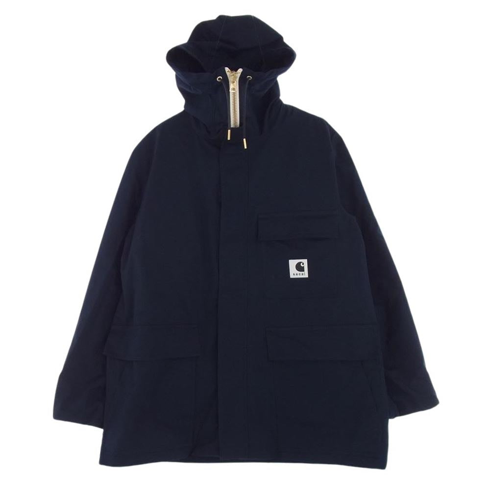 Sacai サカイ 24SS 24-03390M × Carhartt カーハート WIP ダブリューアイピー Reversible Coat リバーシブル ダック コート ベージュ ベージュ系 ネイビー系 2【極上美品】【中古】