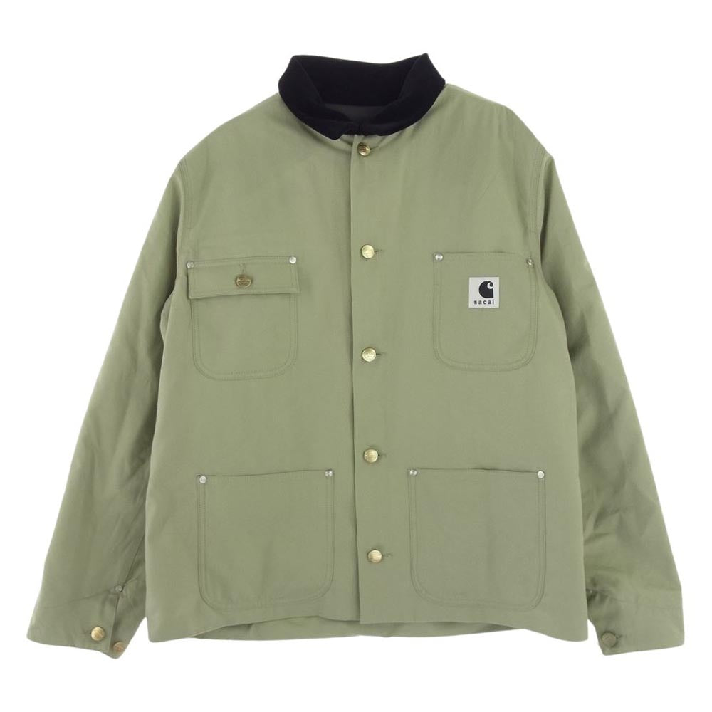 Sacai サカイ 24SS 24-03391M × Carhartt カーハート WIP ダブリューアイピー Reversible Jacket リバーシブル ダック ジャケット グレー グレー系 グリーン系 3【極上美品】【中古】