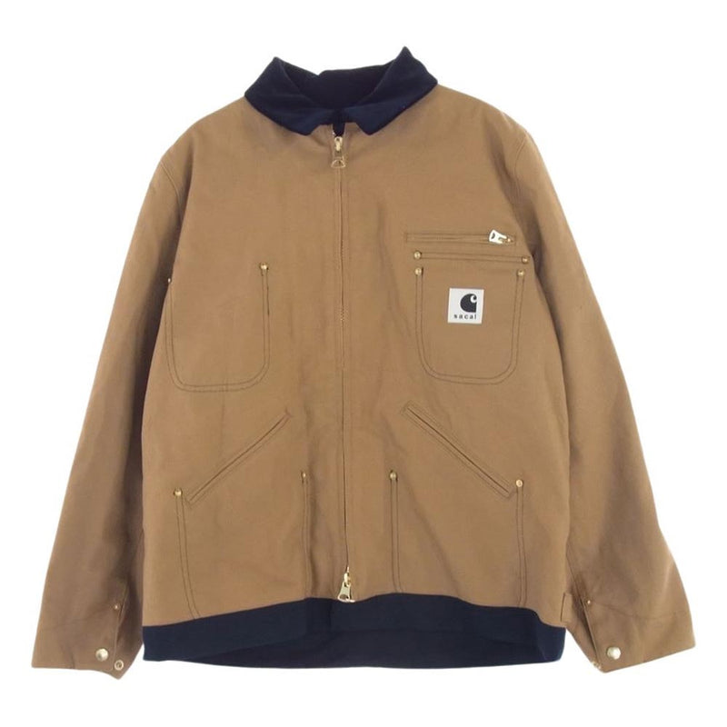 Sacai サカイ 24SS 24-03391M × Carhartt カーハート WIP ダブリューアイピー Reversible Jacket リバーシブル ダック ジャケット ベージュ系 1【極上美品】【中古】