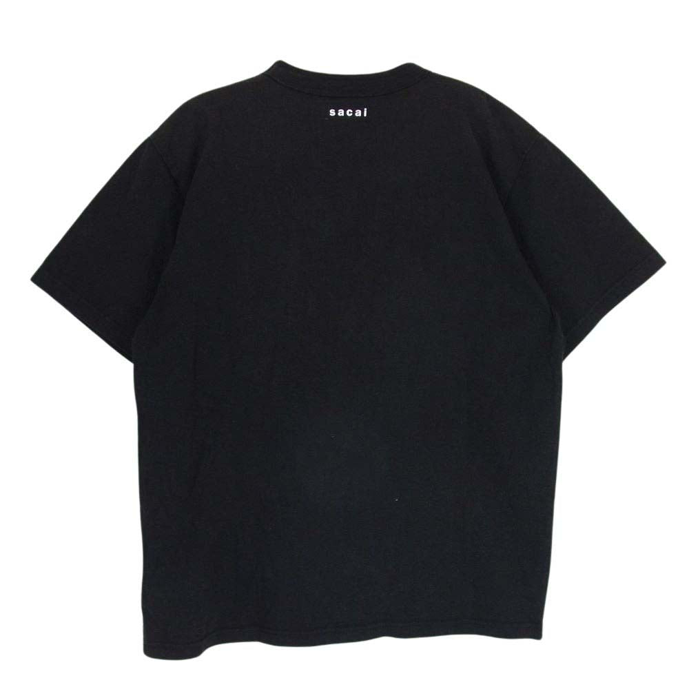 Sacai サカイ 22SS 22-0359S Light My Fire Tee プリント Tシャツ 半袖  ブラック系 3【中古】