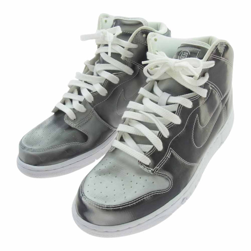 NIKE ナイキ DH4444-900 × CLOT クロット Dunk High Silver ダンク ハイ シルバー スニーカー シルバー系 28cm【中古】