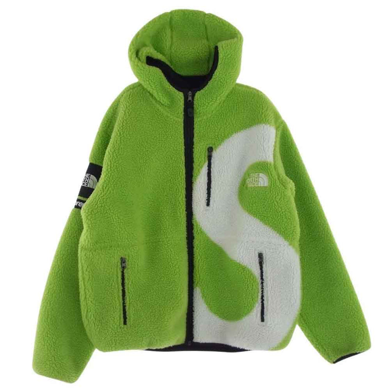 Supreme シュプリーム 20AW NT62004I × THE NORTH FACE ノースフェイス Logo Hooded Fleece Jacket ロゴ フーディ フリース ジャケット グリーン系 M【中古】