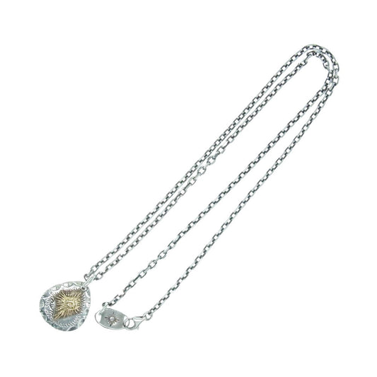 ARIZONA FREEDOM アリゾナフリーダム K18 太陽神 メタル タタキ ネックレス シルバー系【中古】