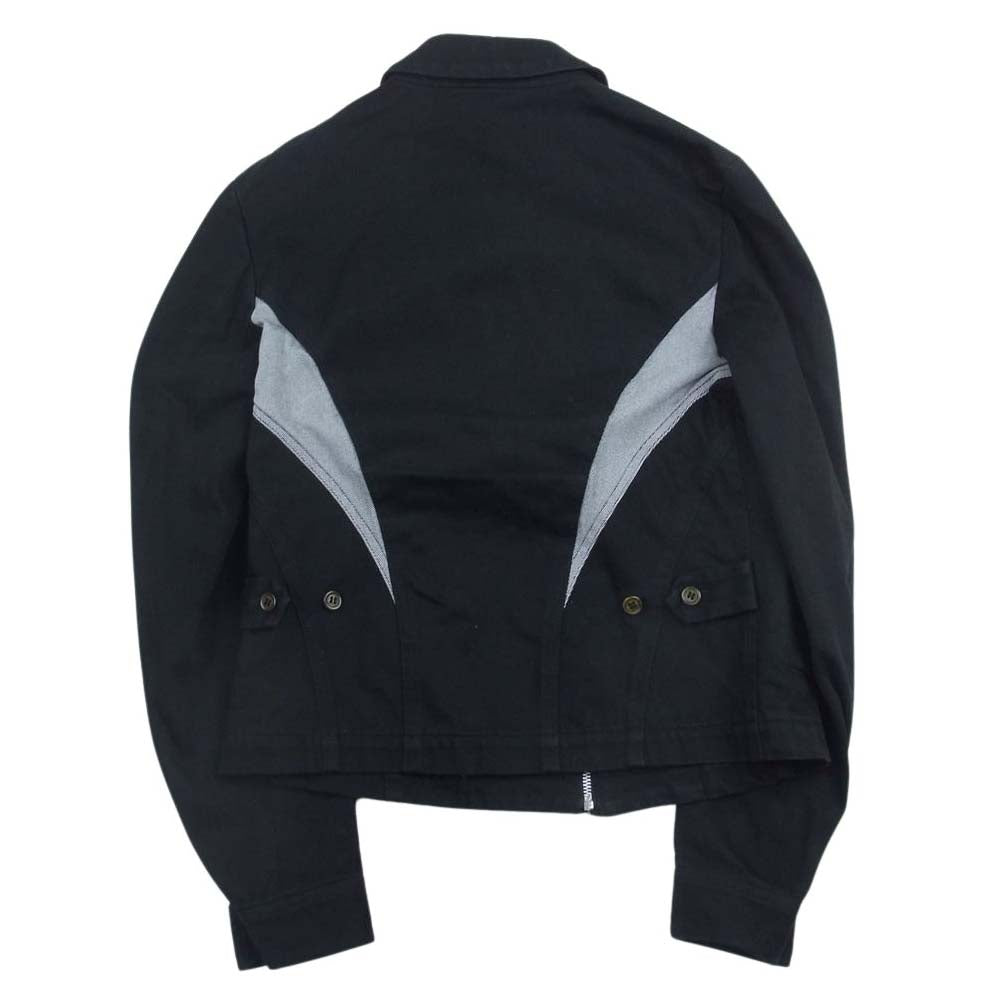 COMME des GARCONS HOMME PLUS コムデギャルソンオムプリュス 09SS PC-J214 EVER GREEN エバーグリーン カーブ切替 製品染め ジップ ブルゾン ジャケット ブラック系 M【中古】