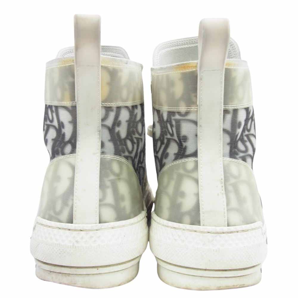 DIOR HOMME ディオールオム 3SH118YJP B23 High Top Sneakers オブリーク総柄 ハイカット スニーカー ホワイト系 41【中古】