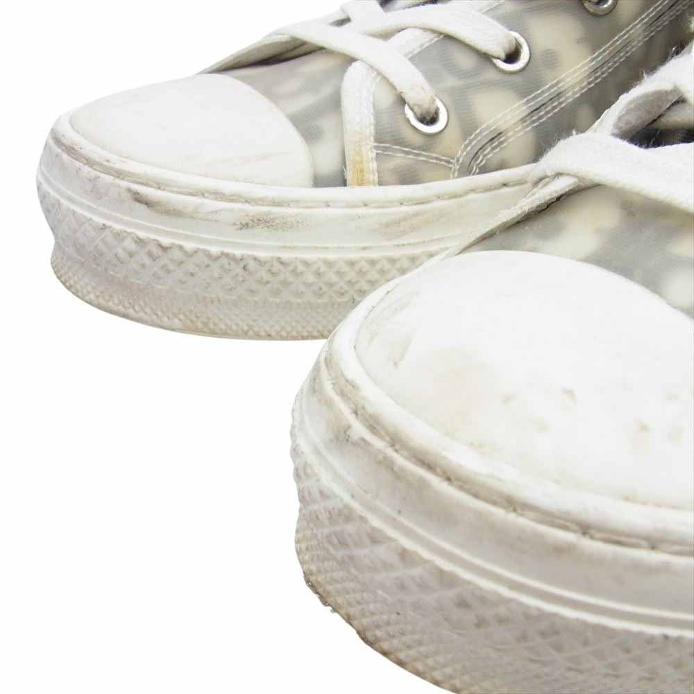 DIOR HOMME ディオールオム 3SH118YJP B23 High Top Sneakers オブリーク総柄 ハイカット スニーカー ホワイト系 41【中古】