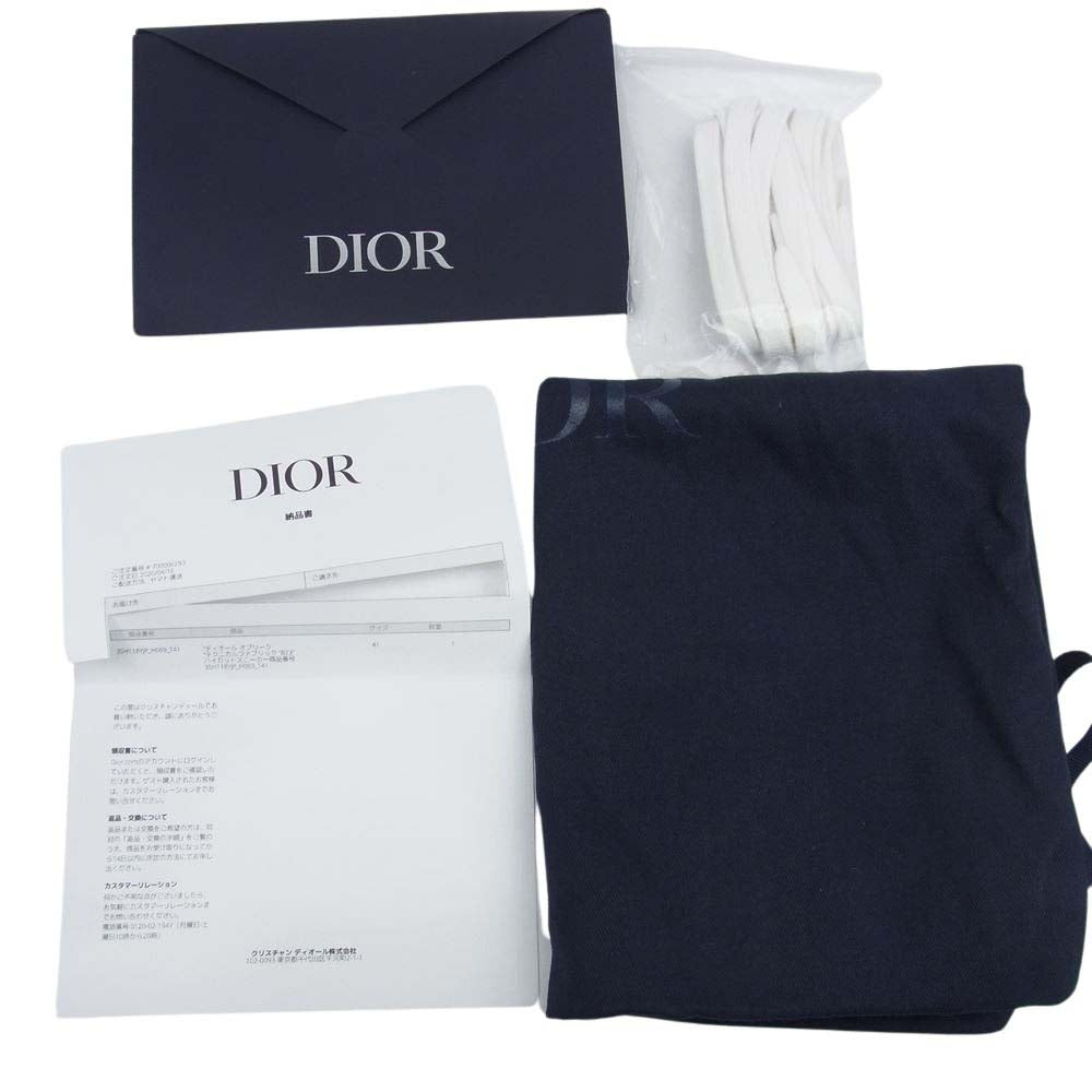 DIOR HOMME ディオールオム 3SH118YJP B23 High Top Sneakers オブリーク総柄 ハイカット スニーカー ホワイト系 41【中古】