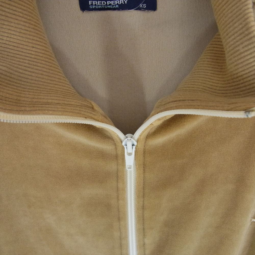 FRED PERRY フレッドペリー J7618 ベロア トラック ジャケット ジャージ  ベージュ系 XS【中古】