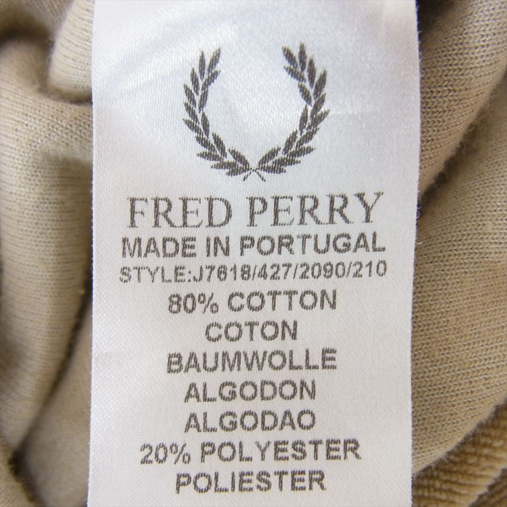 FRED PERRY フレッドペリー J7618 ベロア トラック ジャケット ジャージ  ベージュ系 XS【中古】