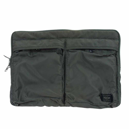 PORTER ポーター 622-76500 TANKER DOCUMENT CASE タンカー ドキュメント ケース バッグ モスグリーン系【中古】