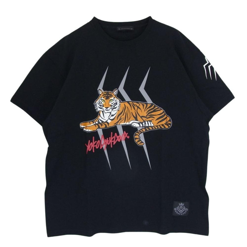 GABOR ガボール × YOKO AYUKAWA Tiger 7.1oz Heavy Weight T-shirt タイガー ヘビー ウェイト 半袖 Tシャツ ブラック系 XXL【中古】