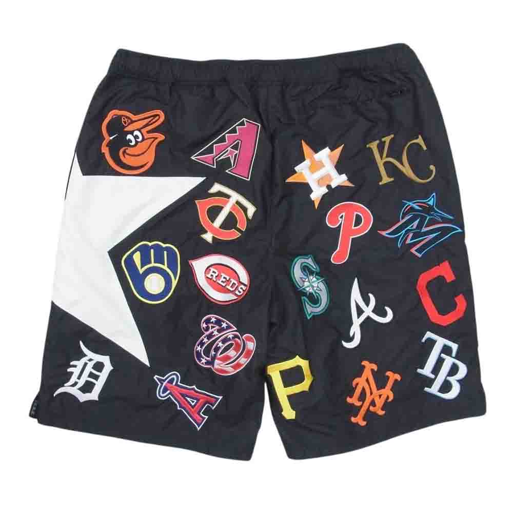 F.C.R.B. エフシーアールビー FCRB-212016 MLB TOUR ALL TEAM BIG STAR SHORTS オール チーム ビッグ スター ワッペン ショーツ ハーフ パンツ ブラック系 L【極上美品】【中古】