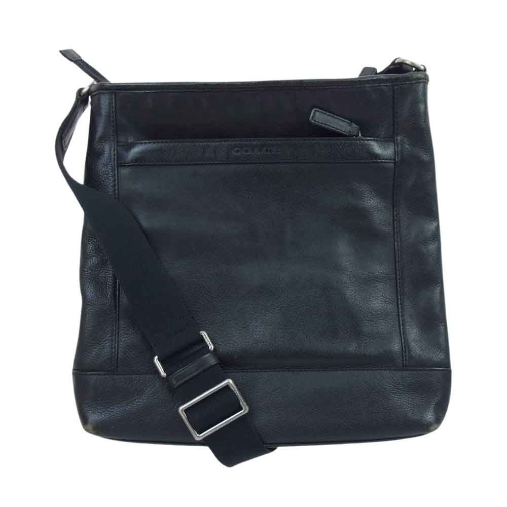 COACH コーチ レザー ショルダー バッグ ブラック系【中古】