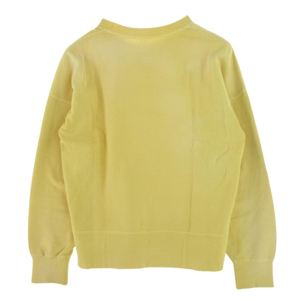 VISVIM ビズビム 0123105010018 COURT SWEAT L／S CRASH ダメージ加工 スウェット トレーナー  イエロー系 3【新古品】【未使用】【中古】