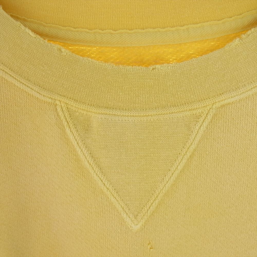 VISVIM ビズビム 0123105010018 COURT SWEAT L／S CRASH ダメージ加工 スウェット トレーナー  イエロー系 3【新古品】【未使用】【中古】