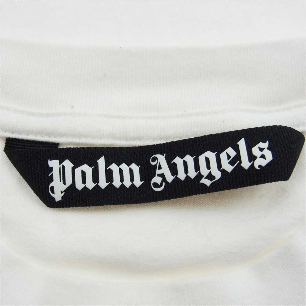 PALM ANGELS パームエンジェルス 23SS PMAA066S23JER003 Palm Angels Palm Print Crewneck T-Shirt Tee ヤシの木 プリント クルーネック 半袖 Tシャツ ホワイト系 L【中古】