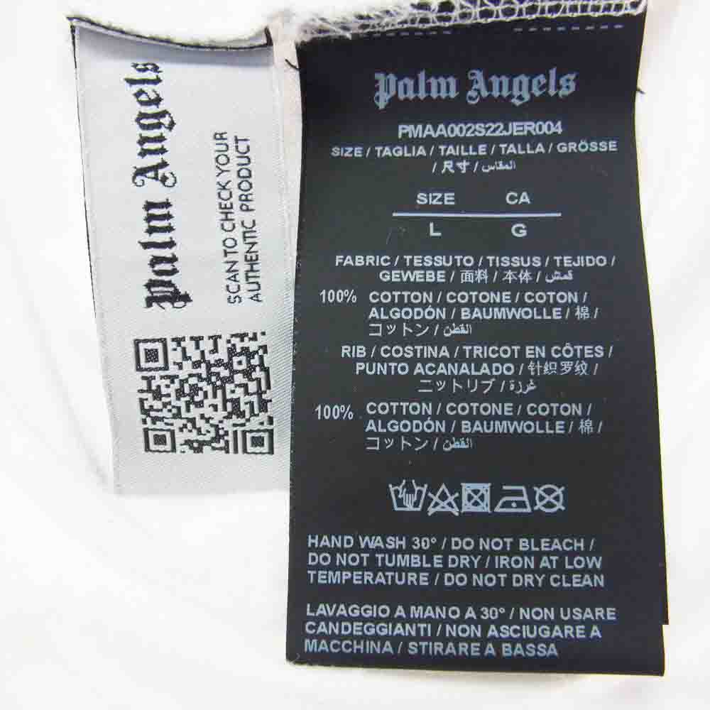 PALM ANGELS パームエンジェルス 22SS PMAA002S22JER004 Palm Angels Sunset Palms Tee プリント クルーネック 半袖 Tシャツ ホワイト系 L【中古】
