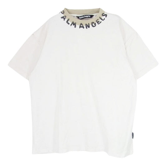 PALM ANGELS パームエンジェルス 23SS PMAA072S23JER007 Seasonal Logo Vintage Tee ヴィンテージ ダメージ 加工 Tシャツ  オフホワイト系 XL【中古】
