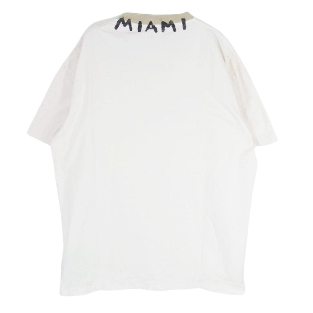 PALM ANGELS パームエンジェルス 23SS PMAA072S23JER007 Seasonal Logo Vintage Tee ヴィンテージ ダメージ 加工 Tシャツ  オフホワイト系 XL【中古】