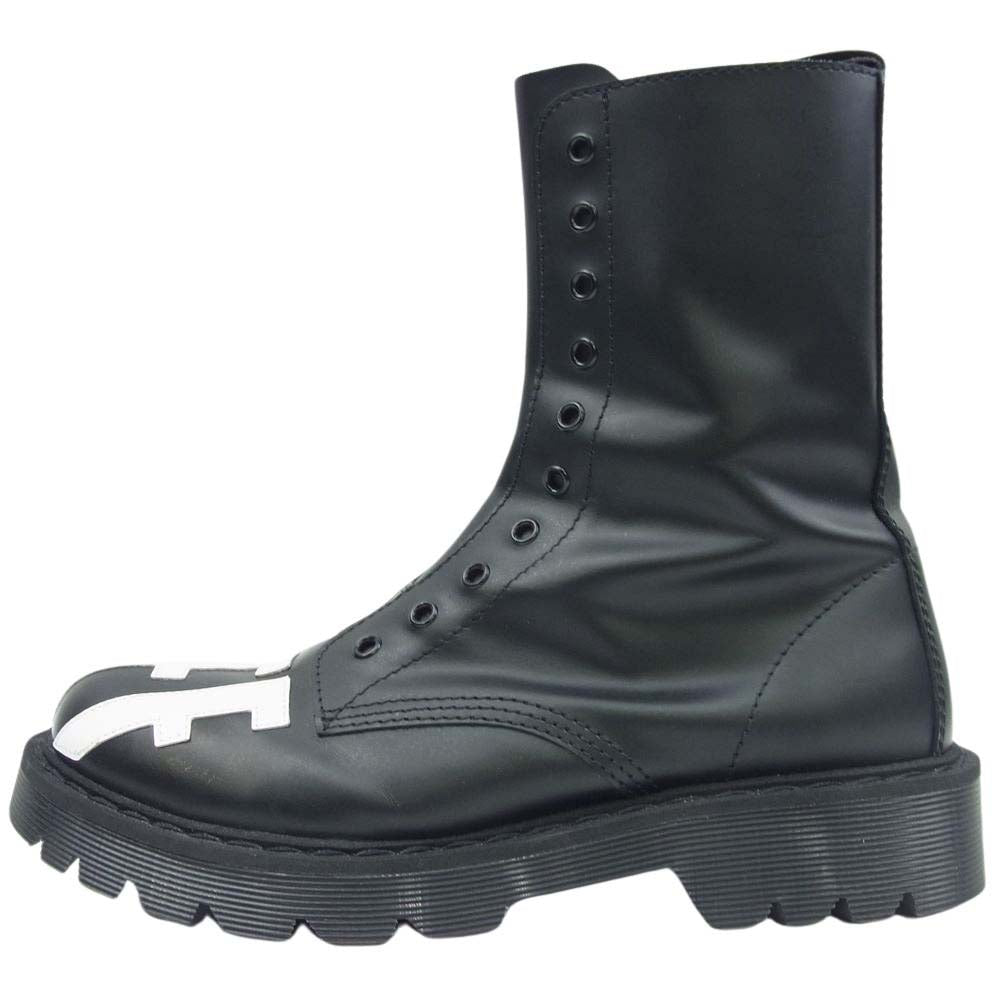 VETEMENTS ヴェトモン VTMNTS FUCK OFF ARMY BOOTS サイドジップ ブーツ ブラック系 41【中古】