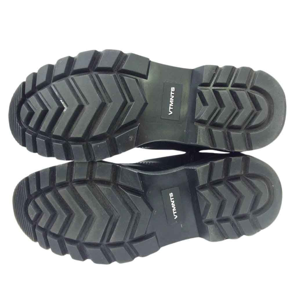 VETEMENTS ヴェトモン VTMNTS FUCK OFF ARMY BOOTS サイドジップ ブーツ ブラック系 41【中古】