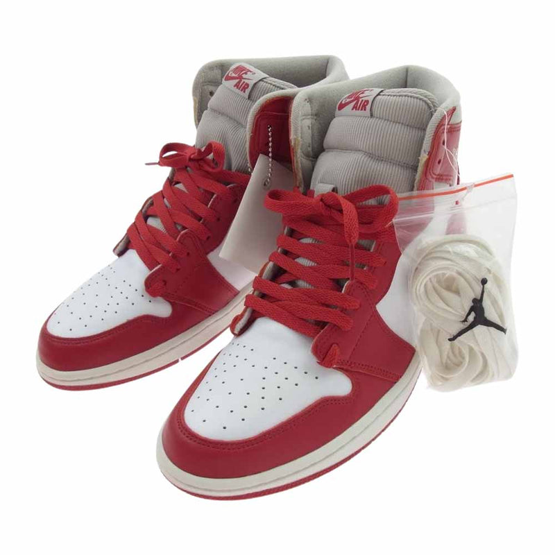 NIKE AIR JORDAN ナイキ ジョーダン DJ4891-061 WMNS AJ1 High OG Newstalgia ウィメンズ エアジョーダン1 ハイ スニーカー レッド系 ホワイト系 29cm【極上美品】【中古】