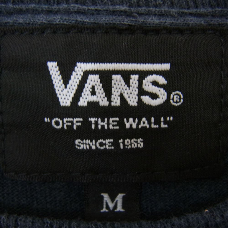 VANS バンズ ロゴ 半袖 Tシャツ カットソー 丸首 クルーネック ブラック系 M【中古】