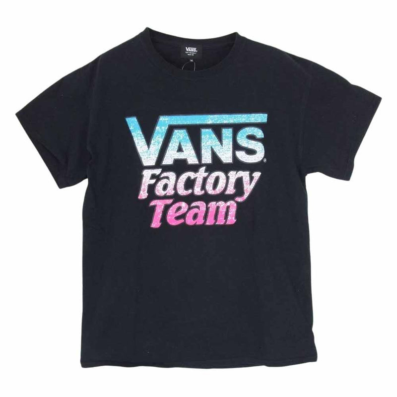 VANS バンズ FACTORY TEAM ロゴ 半袖 Tシャツ カットソー ブラック系 M【中古】